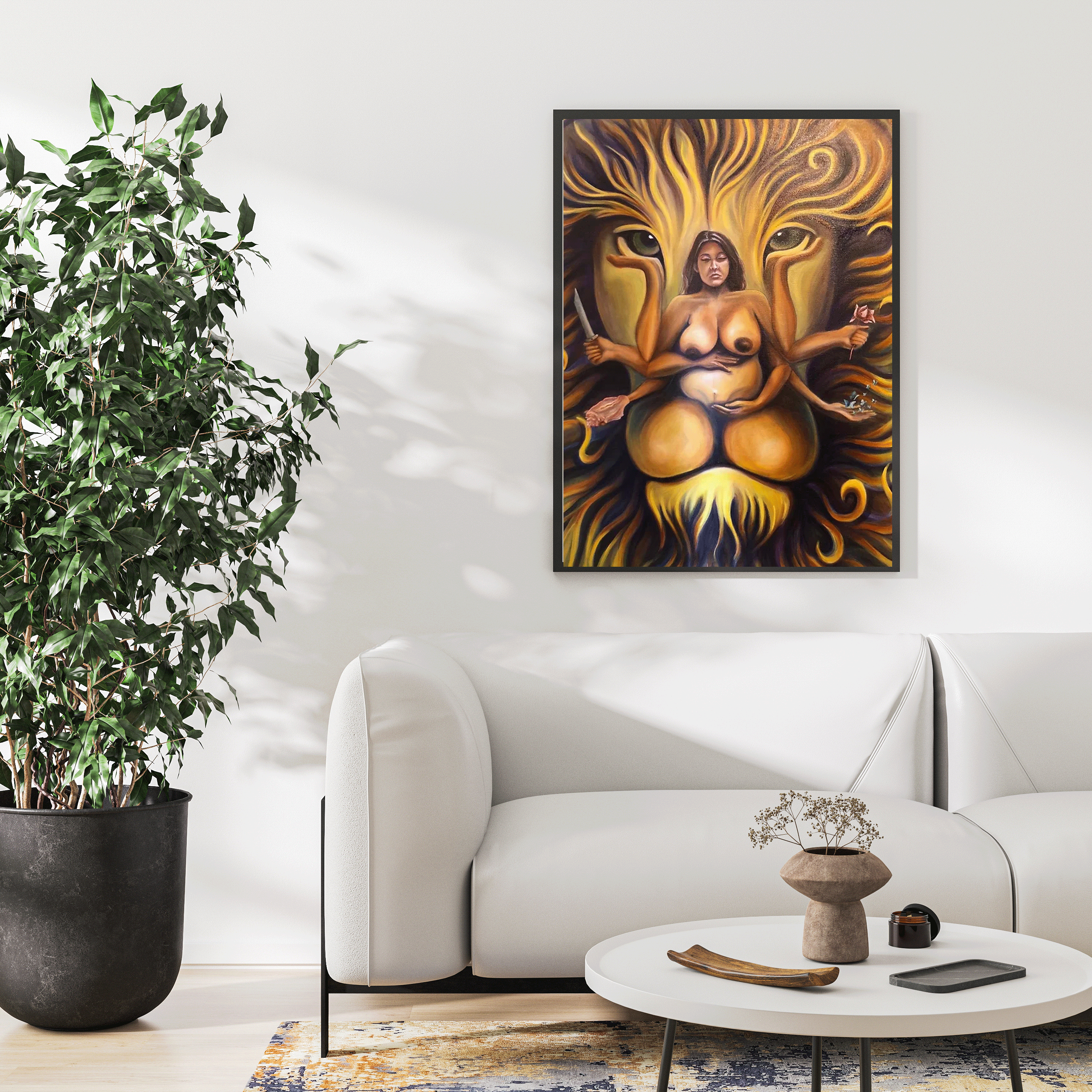 Durga Ma in Leo original painting image 0